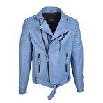 Thomas Leather Jacket // Blue (L)