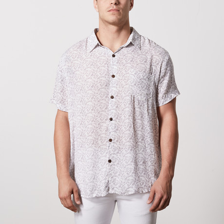 Castro Casual Point-Collared Short Sleeve Button Down // Gray (S)