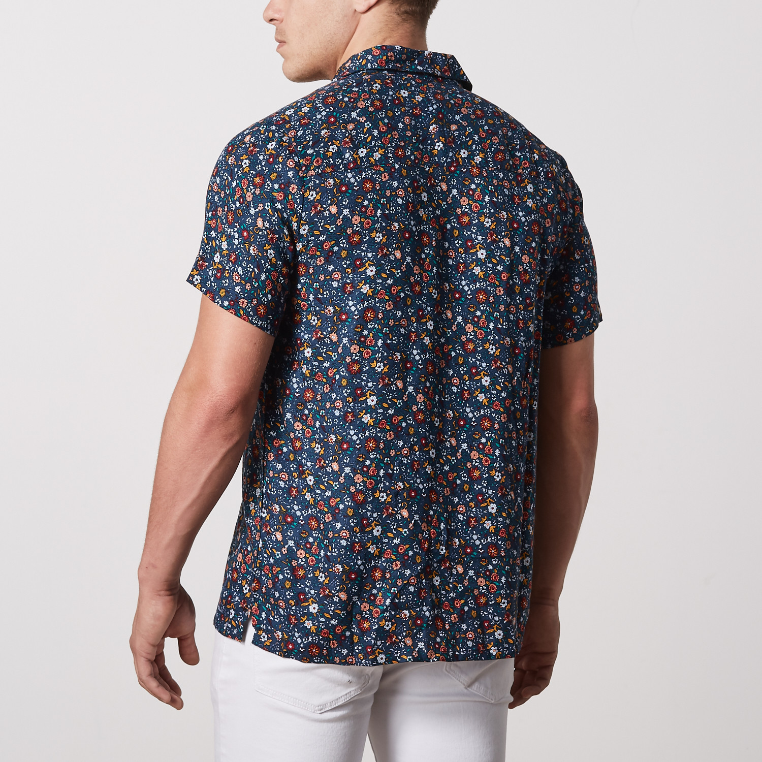 Griffin Casual Camp-Collared Short Sleeve Button Down // Teal (S ...