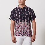 Cisneros Casual Point-Collared Short Sleeve Button Down // Navy (L)