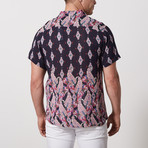 Cisneros Casual Point-Collared Short Sleeve Button Down // Navy (L)