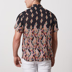 Henson Casual Point-Collared Short Sleeve Button Down // Black (XL)