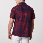 Mercado Casual Point-Collared Short Sleeve Button Down // Prussian Blue (S)