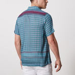 Deleon Casual Point-Collared Short Sleeve Button Down // Teal (S)