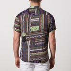 Sandoval Casual Point-Collared Short Sleeve Button Down // Multicolor (L)