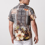 Newman Casual Point-Collared Short Sleeve Button Down // Multicolor (L)
