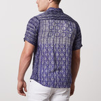 Fritz Casual Point-Collared Short Sleeve Button Down // Purple (S)