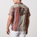 Byrd Casual Point-Collared Short Sleeve Button Down // Multicolor (XL)