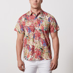 Murray Casual Point-Collared Short Sleeve Button Down // Multicolor (L)