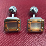 Vintage Cartier Santos Steel + 18k Gold Cufflinks