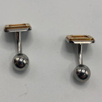 Vintage Cartier Santos Steel + 18k Gold Cufflinks