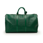 Vintage Louis Vuitton Green Keepall 50