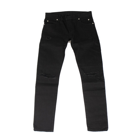 Balmain Paris // Distressed Denim Jeans // Black (29)