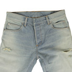 Balmain Paris // Distressed Vintage Denim Jeans // Light Blue (33)