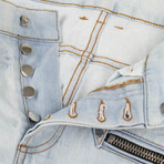 Balmain Paris // 7 Pocket Biker Denim Jeans // Light Blue (29)