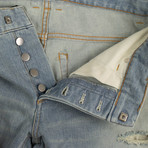 Balmain Paris // Distressed Vintage Denim Jeans // Light Blue (33)