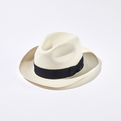 Toyo Straw Fedora // White (Small)