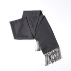 Polka Dot Tuxedo Scarf + Knotted Fringe // Black + White