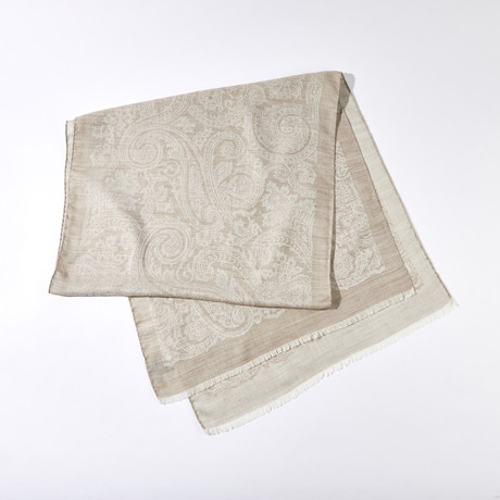 Jacquard Paisley Scarf // Tan