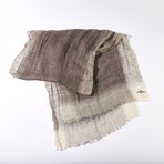 Border Stripe Scarf // Brown + Tan