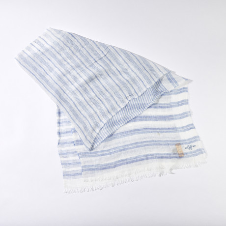 Horizontal Stripe Scarf // Denim