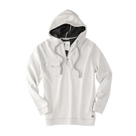 100% Cotton Double Face Zip Hoodie // Natural Heather (S)