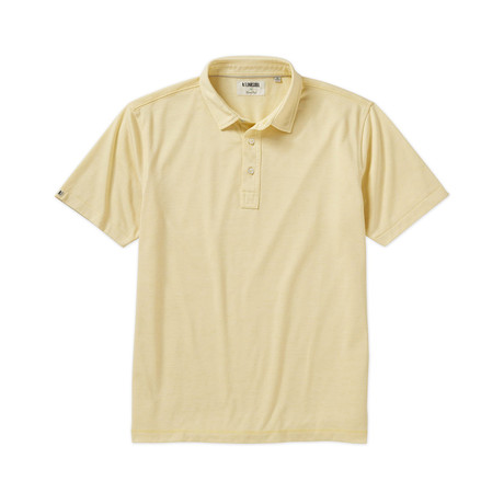 100% Cotton End On End Striped Polo // Wheat (S)