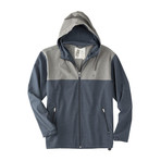 4 Way Stretch Cotton Blend Windbreaker with Hoodie // Navy (S)