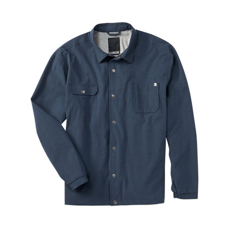 4 Way Stretch Cotton Blend Button Down // Navy (S)