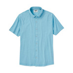 Dry-Tech Cotton Blend Short Sleeve Button Down Shirt // Tidepool Heather (S)