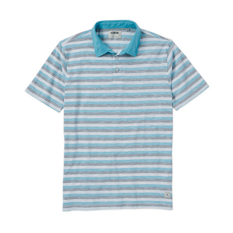 100% Cotton Striped Polo // Tidepool (S)