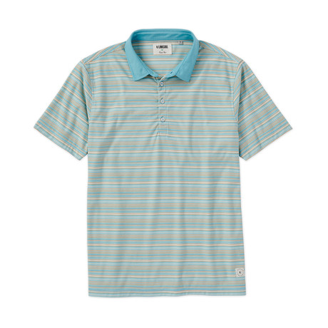 100% Cotton Striped Inside Out Polo // Tidepool (S)