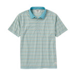100% Cotton Striped Inside Out Polo // Tidepool (S)