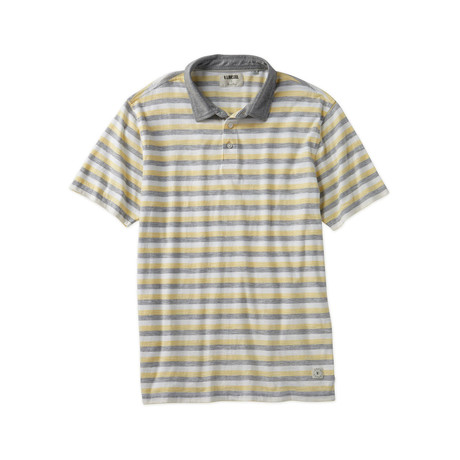 100% Cotton Striped Polo // Wheat (S)