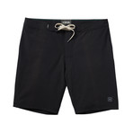 4 Way Stretch Cotton Blend Boardshort // True Black (30)