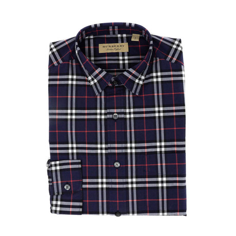 Dress Shirt // Navy + Red (XS)