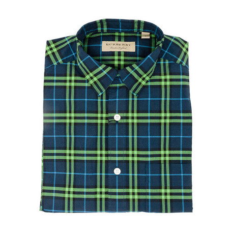 Dress Shirt // Green + Blue (XS)