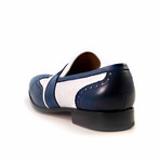 Ray Wingtip Loafer // Navy + White (US: 7)