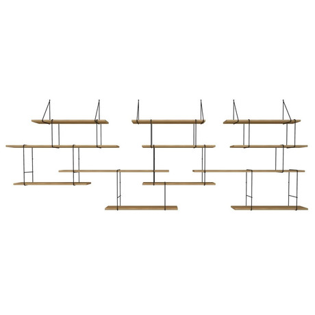 Link Trio Shelves // Oak + Black