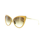 Women's Cat-Eye Sunglasses // Light Brown + 18K Gold