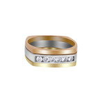 Estate 18k Two-Tone Gold Diamond Ring // Ring Size: 6.5