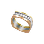 Estate 18k Two-Tone Gold Diamond Ring // Ring Size: 6.5