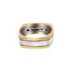 Estate 18k Two-Tone Gold Diamond Ring // Ring Size: 6.5