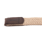 Elastic Braided Belt // 37" // Beige