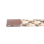 Elastic Braided Belt // 37" // Beige + Brown + White