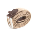 Elastic Braided Belt // 37" // Beige