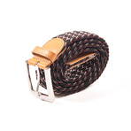 Elastic Braided Belt // 37" // Black + Red