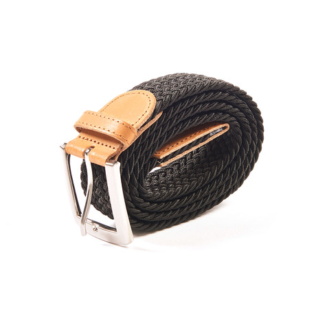 Elastic Braided Belt // 37" // Black