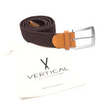 Elastic Braided Belt // 37" // Brown