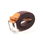 Elastic Braided Belt // 37" // Brown